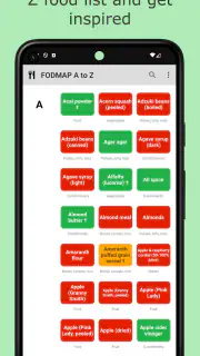 Low FODMAP diet A to Z foods screenshot 2