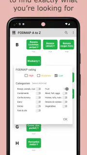 Low FODMAP diet A to Z foods screenshot 3