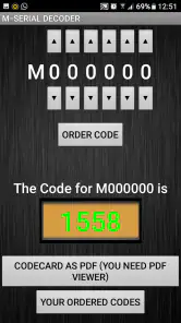 M-Serial Radio Code Decoder screenshot