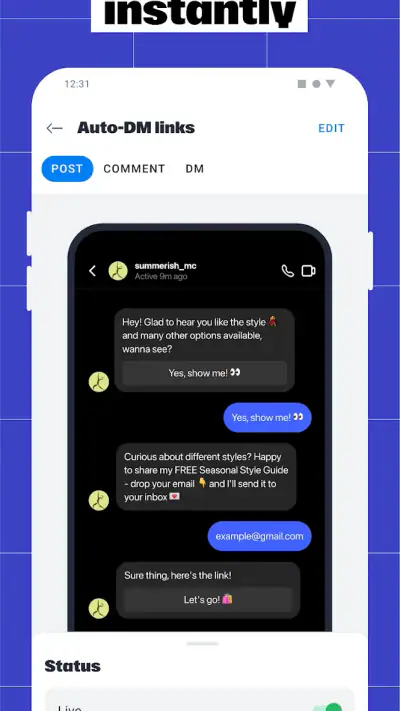Manychat screenshot 1