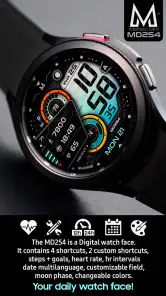 MD254 Digital watch face screenshot