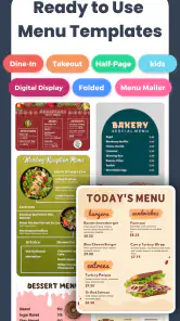 Menu Maker, Menu Templates screenshot