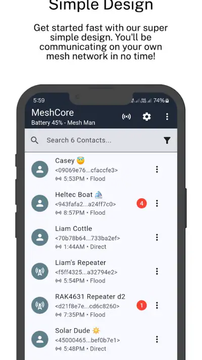 MeshCore screenshot 1