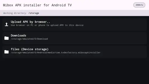 Mibox APK installer Android TV screenshot 1
