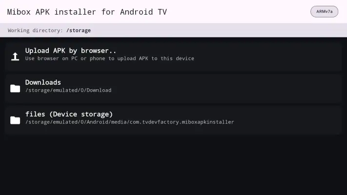 Mibox APK installer Android TV screenshot 1