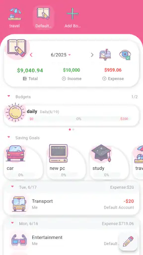 Money+ Cute Expense Tracker screenshot 1