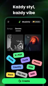Musicful Generator piosenek AI screenshot