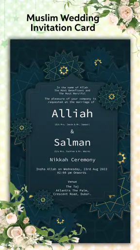 Muslim Wedding Card Maker 2026 screenshot 1
