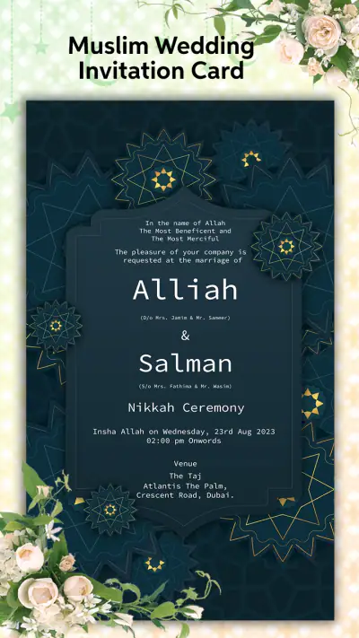 Muslim Wedding Card Maker 2026 screenshot 1