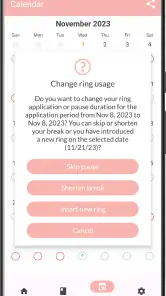 MyRing - contraceptive ring screenshot