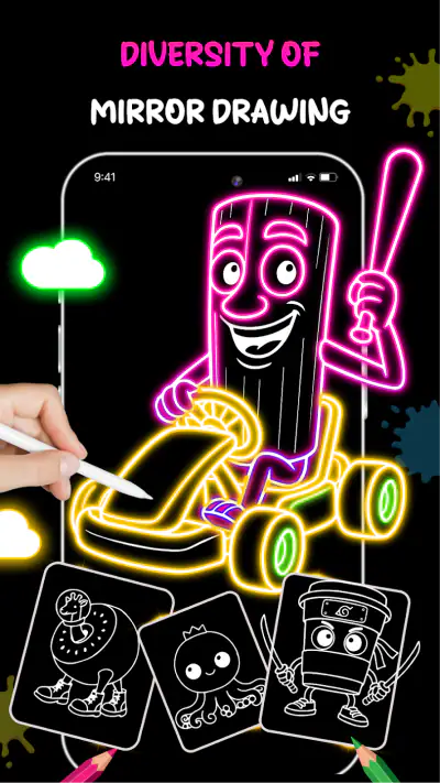 Neon Draw - Glow Doodle Art screenshot 1