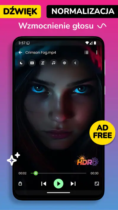 Night Video Player - voice amp screenshot 1