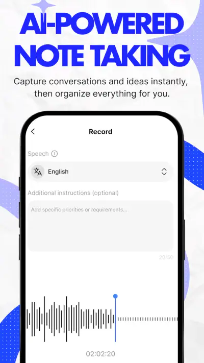 NoteX: AI Notes & Meetings screenshot 1