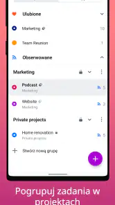 Nozbe: zadania i projekty screenshot