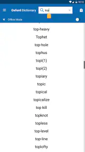 Oxford American Dictionary screenshot