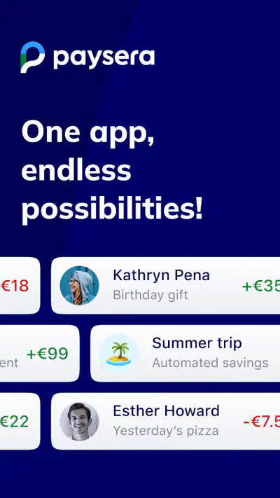 Paysera Mobilna portmonetka screenshot 1