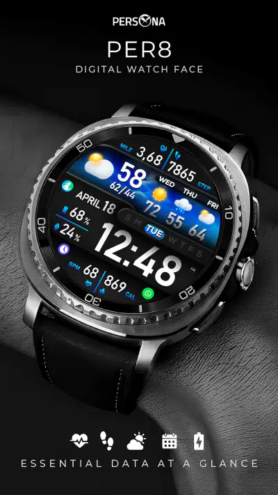 PER8 Weather WatchFace Digital screenshot 1