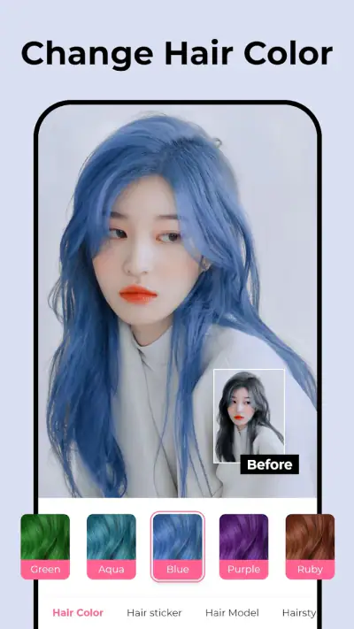 Photo editor: Hair Color Ideas screenshot 1
