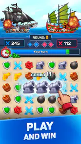 Pirates & Puzzles：Ship Battles screenshot