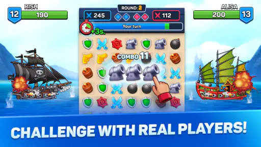 Pirates & Puzzles：Ship Battles screenshot