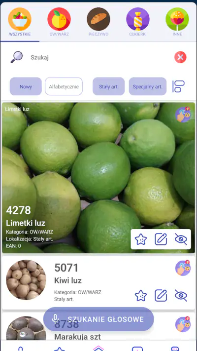 PLU Kody dla kasjerów screenshot 1