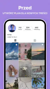 Podgląd na Instagram: planer screenshot