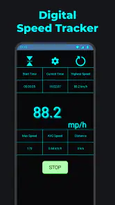 Prędkościomierz GPS — dokładny screenshot