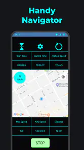 Prędkościomierz GPS — dokładny screenshot