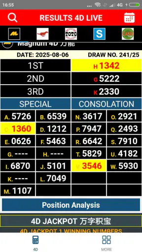 Result 4D Live History 4D screenshot 1