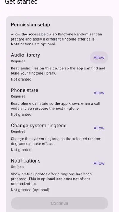 Ringtone Randomizer screenshot 1