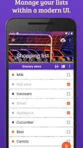 Shopping list (shareable) screenshot