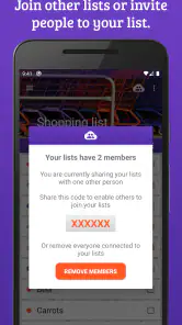 Shopping list (shareable) screenshot