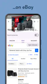 Skaner kodów kreskowych eBay screenshot