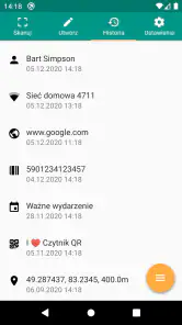 Skaner QR i kodów kreskowych screenshot