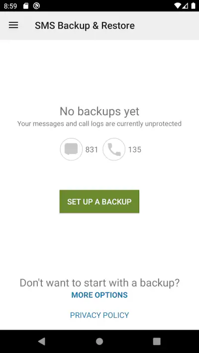 SMS Backup & Restore screenshot 1