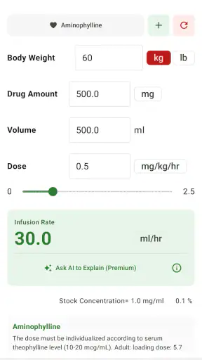 Super Infusion Calculator screenshot 1