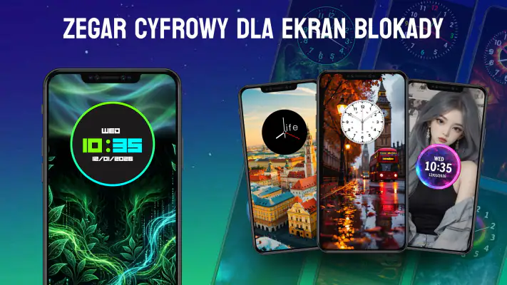 świecący zegar cyfrowy tapeta screenshot 1