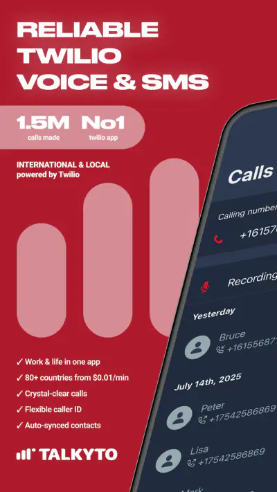 Talkyto - Twilio Calls & SMS screenshot 1
