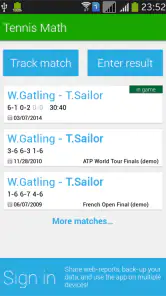 Tennis Math: score & stats screenshot