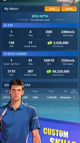 Tennis rising star screenshot