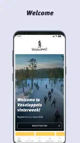 The official Vasaloppet app screenshot