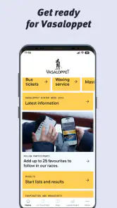 The official Vasaloppet app screenshot