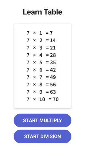 Times Tables - Multiplication screenshot 1