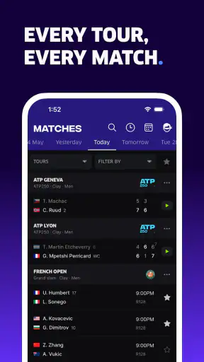 TNNS: Wyniki tenisa na żywo screenshot 1