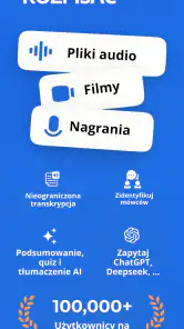 Transkrybuj audio na tekst screenshot