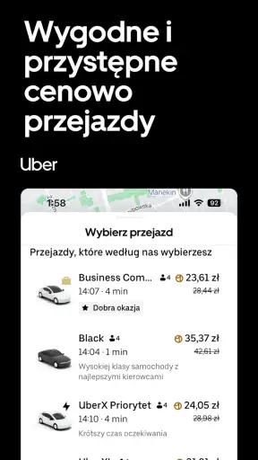 Uber Zamawiaj przejazdy i taxi screenshot 1