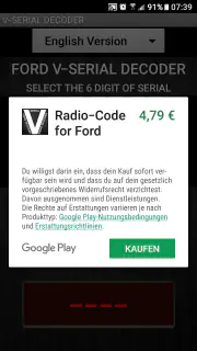 V-Serial Radio Code Decoder screenshot 2
