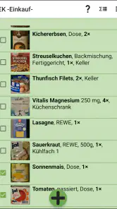 Vorrat, Lager, Einkaufslisten screenshot