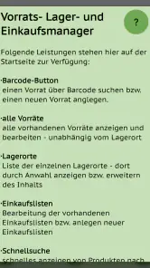 Vorrat, Lager, Einkaufslisten screenshot