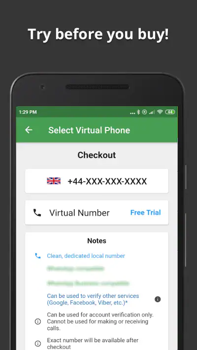 Wabi: Wirtualny numer telefonu screenshot 1